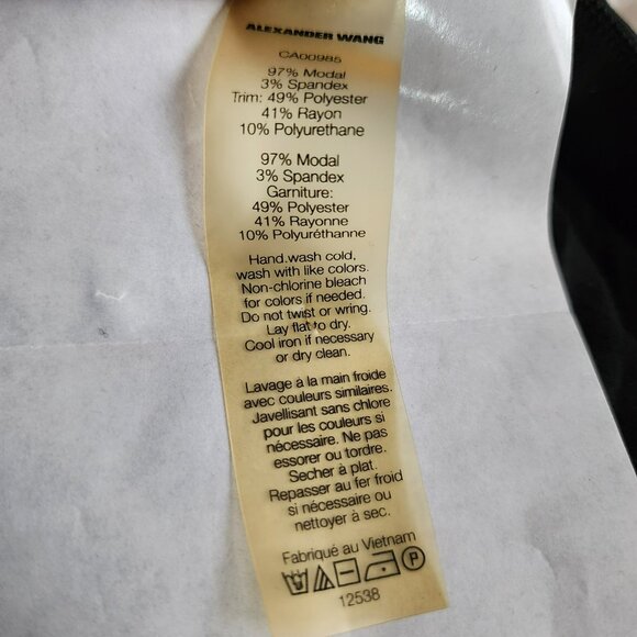 T by Alexander Wang Black Modal Ruched Twist Bubble Skirt | Stretch Pull-On | M - Picture 5 of 6